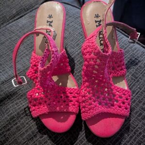 Mudd Pink Wedge Sandals - Size 9